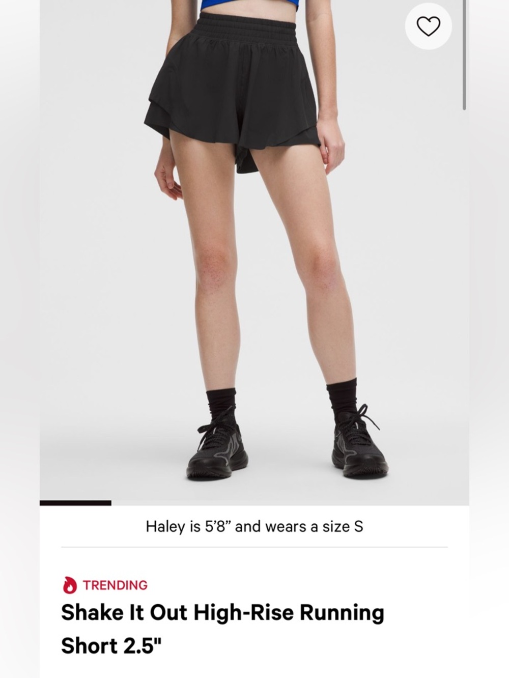 Shake It Out High-Rise Running Short in Black